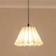 image 2 of ValueLights Lauren White Fabric Pleated Scallop Edge Tapered Ceiling Floor Table Lamp Shade
