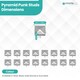 image 2 of 6mm Pyramid Shaped Nail Head Studs Square Metal Leather Rivets - 50pcs