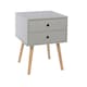 image 6 of Options Scandia 2 Drawer Nightstand - Stylish Two Tone Bedside Table for Small Spaces | Grey | Grey | 1
