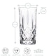 image 3 of RCR Crystal Orchestra Cut Glass Highball Cocktail Glasses Tumblers Set - 396ml - Pack of 6 | Clear | Clear