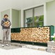 image 2 of Outsunny Firewood Rack with Waterproof Cover, Heavy Duty Metal Log Store Indoors, Log Storage Holder for Outdoor Indoor Fireplace, 300 x 36 x 99 cm, Dark Green