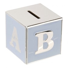 Especially For You Silver Plated ABC Money Bank Blue For Boy