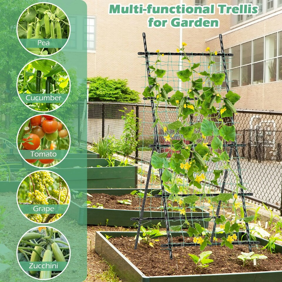 image 1 of COSTWAY 190 cm Tall Garden Trellis Vertical Plant Support