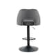 image 3 of SONARA Set of 1 Adjustable Velvet Upholstered Breakfast Bar Stools | Grey