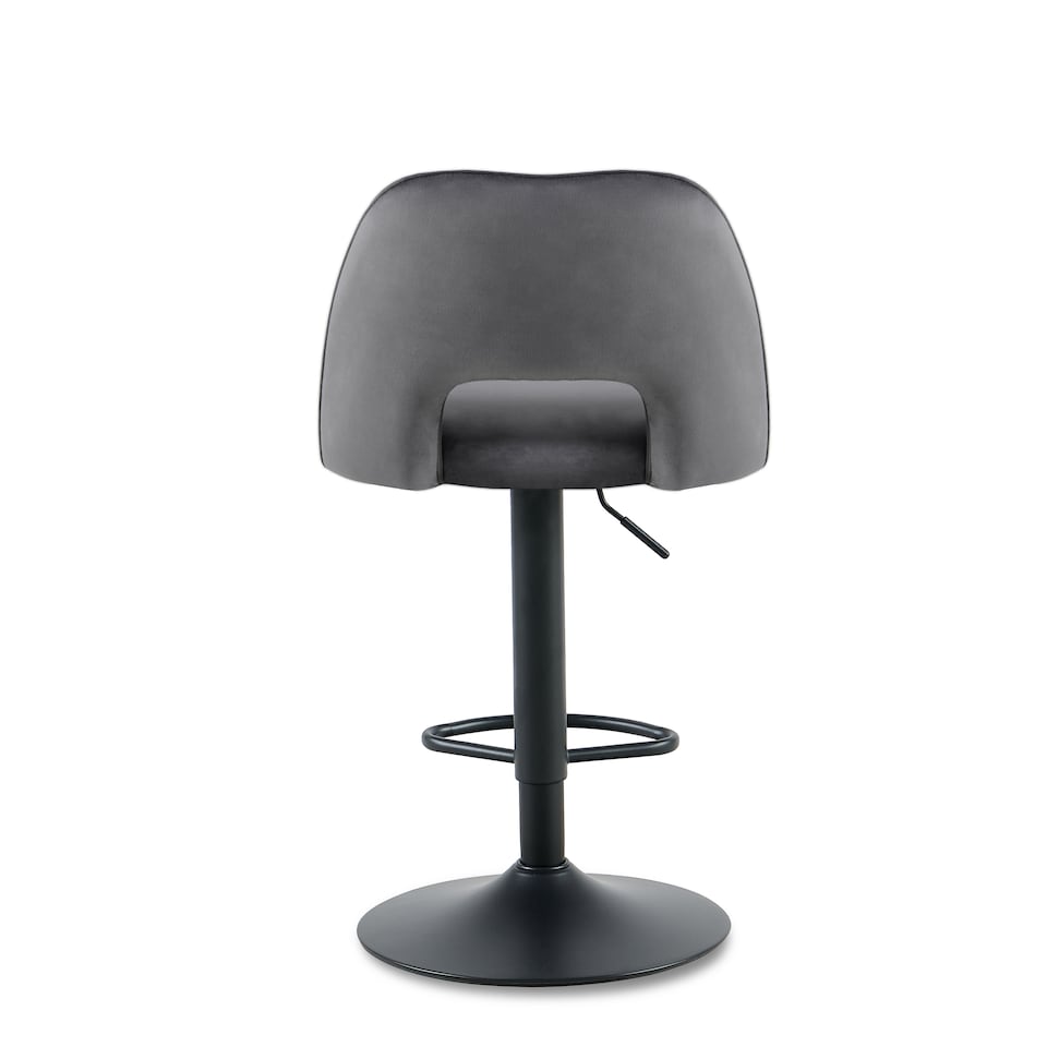 image 1 of SONARA Set of 1 Adjustable Velvet Upholstered Breakfast Bar Stools | Grey