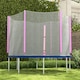 image 6 of SPORTNOW 8ft Trampoline Net Replacement Safety Net with Zipped Door, Blue