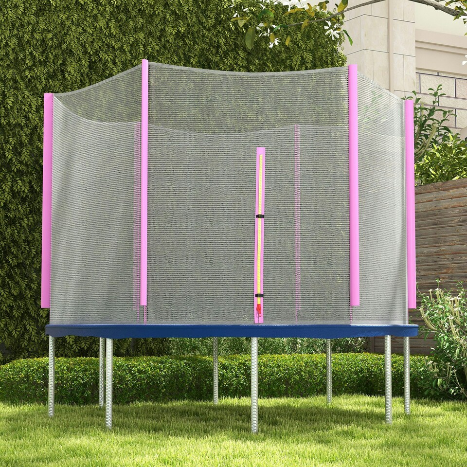 image 1 of SPORTNOW 8ft Trampoline Net Replacement Safety Net with Zipped Door, Blue