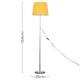 image 3 of ValueLights Charlie Chrome Floor Lamp Mustard Taper Shade & Bulb 