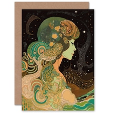 Northern Lights Sky Mother Nature Conceptual Art Birthday Card