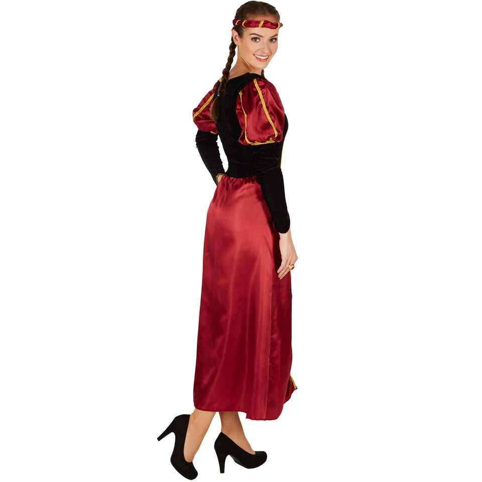image 1 of Womens Medieval Lady Costume | Black | black/red | XL | 1