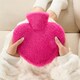 image 5 of OHS Heart Shaped Hot Water Bottle & Soft Fluffy Faux Fur Cover - Fuchsia