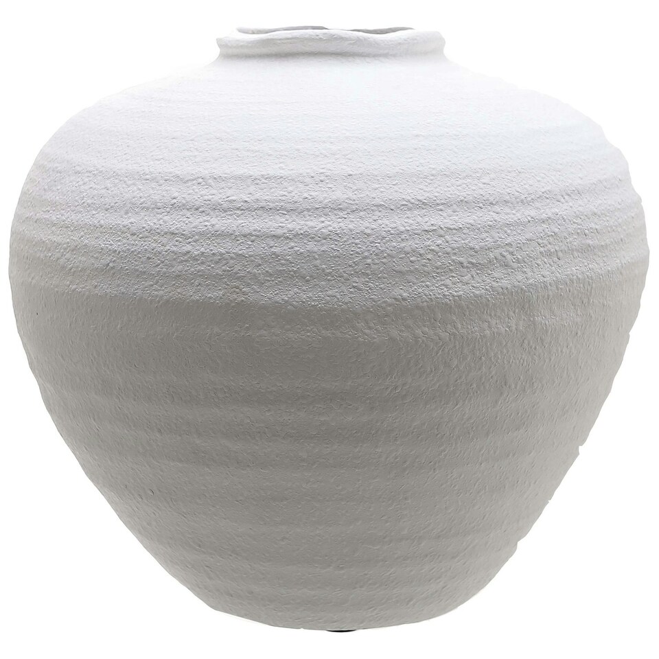 Hill Interiors Regola Ceramic Matte Vase - White - 26cm x 28cm x 28cm