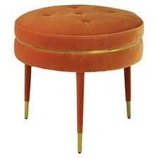 Interiors by Premier Orange Velvet Footstool
