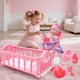 image 8 of 13 Inch Baby Doll Play Set My First Baby Doll with Swinging Crib High Chair and Feeding Accessories Pretend Play Girls Toys