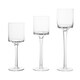 image 1 of Living and Home Set of 3 Glass Candlestick Holders Table Centrepiece