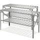 image 1 of Lacewing Twinpack Traditional 2 Tier Greenhouse Staging Shelving Bench in Silver 126cm