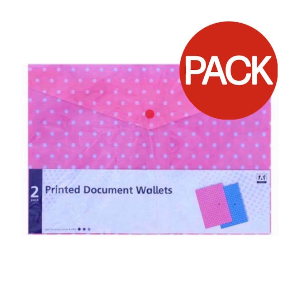 Anker Printed Document Wallet (Pack Of 3) - Pink/Blue/White - One Size
