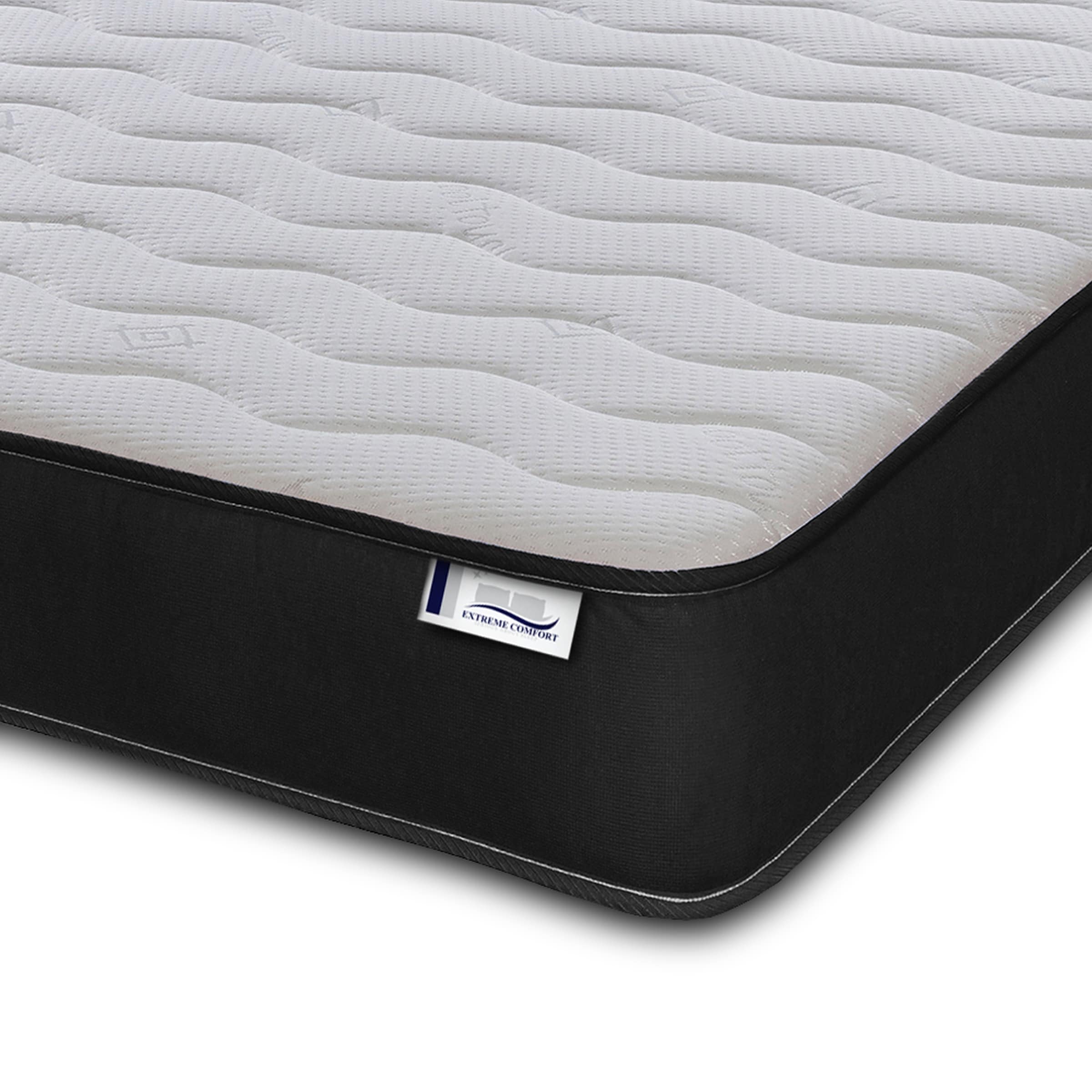 Hybrid Memory Foam Spring Mattress 7 Inch Quilted - Springs Support with Memory Foam Comfort Layer and Breathable Soft CoolTouch Top Cover | Black
