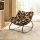 image 2 of OHS Printed Fleece Rocking Chair Upholstered Metal Frame Cushioned