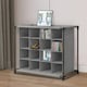 image 3 of Living and Home 4 Tiers 16-Pair Non-woven Grid Shoes Rack - Grey