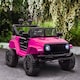 image 2 of HOMCOM Kids Electric Ride On Car 12V Off Road Toy with Parental Remote Control 2 Motors Horn Lights Suspension Wheels for 3-6 Years Old Pink