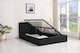 image 1 of Ottoman Bed Gas Lift Storage Leather Black 4ft Small Double Pine Wood Bedroom