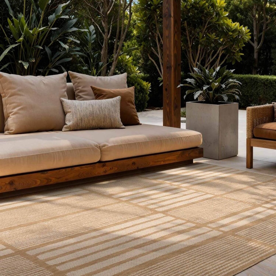 image 1 of Ted Baker Flatweave Allington Indoor Outdoor Rug Geometric Reversible