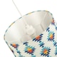 image 5 of Colourful Boho Geometric 12 Inch Drum Lamp Shade in White with Blues and Oranges | Multi | 12"