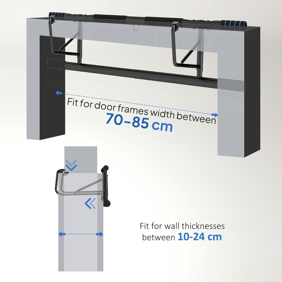 image 1 of SPORTNOW Pull Up Bar Doorway, Push Up Stand w/ Resistance Bands
