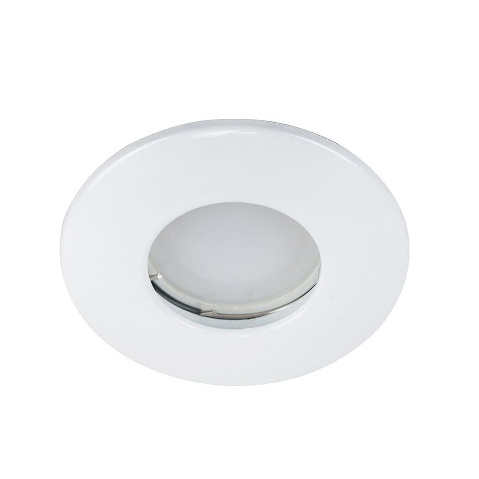 image 1 of ValueLights Downlight Fire Rated IP65 White Ceiling Light Fitting Single Pack