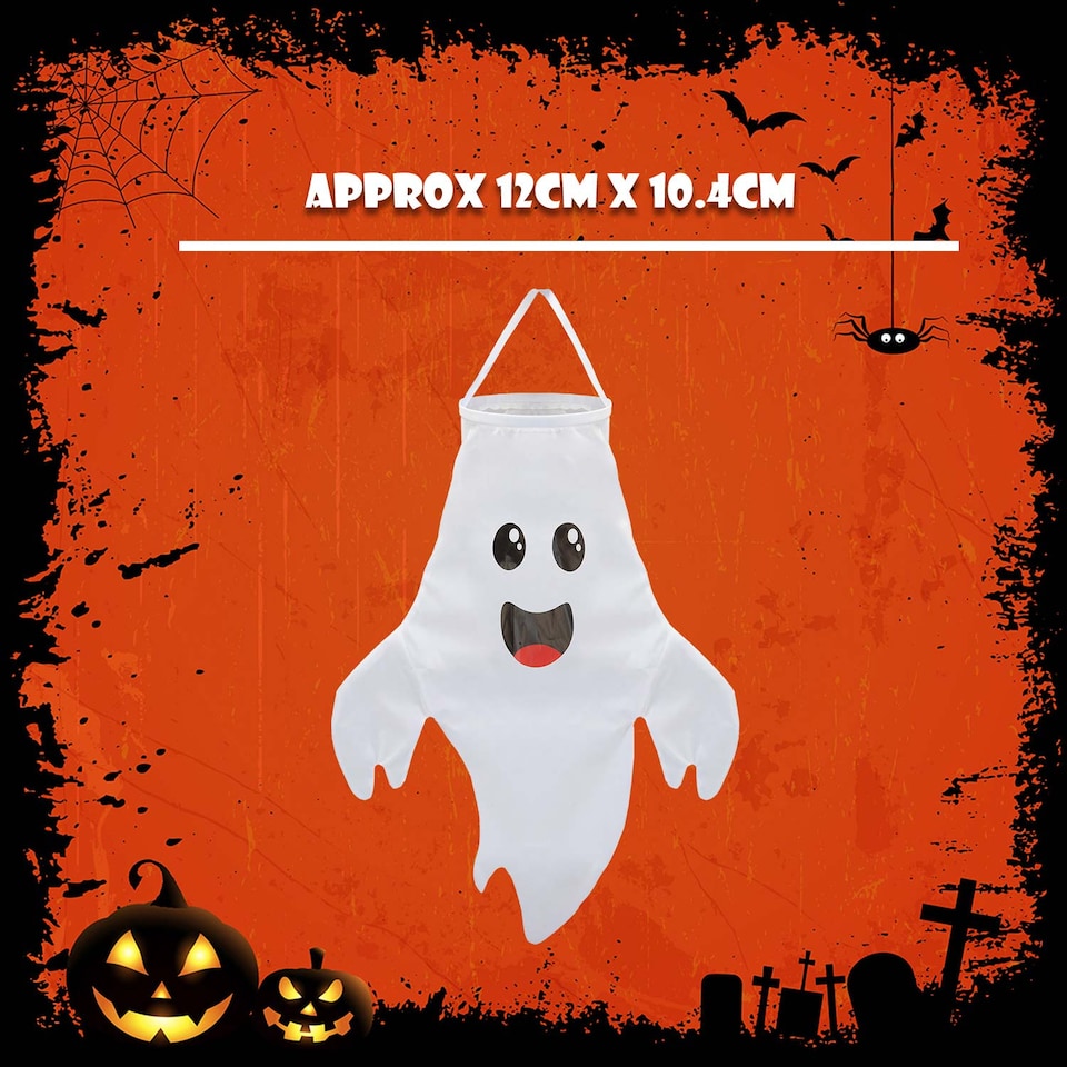 image 1 of vfm-estore Hanging Ghost Decoration for Halloween Parties, 12 x 10.4 cm, White