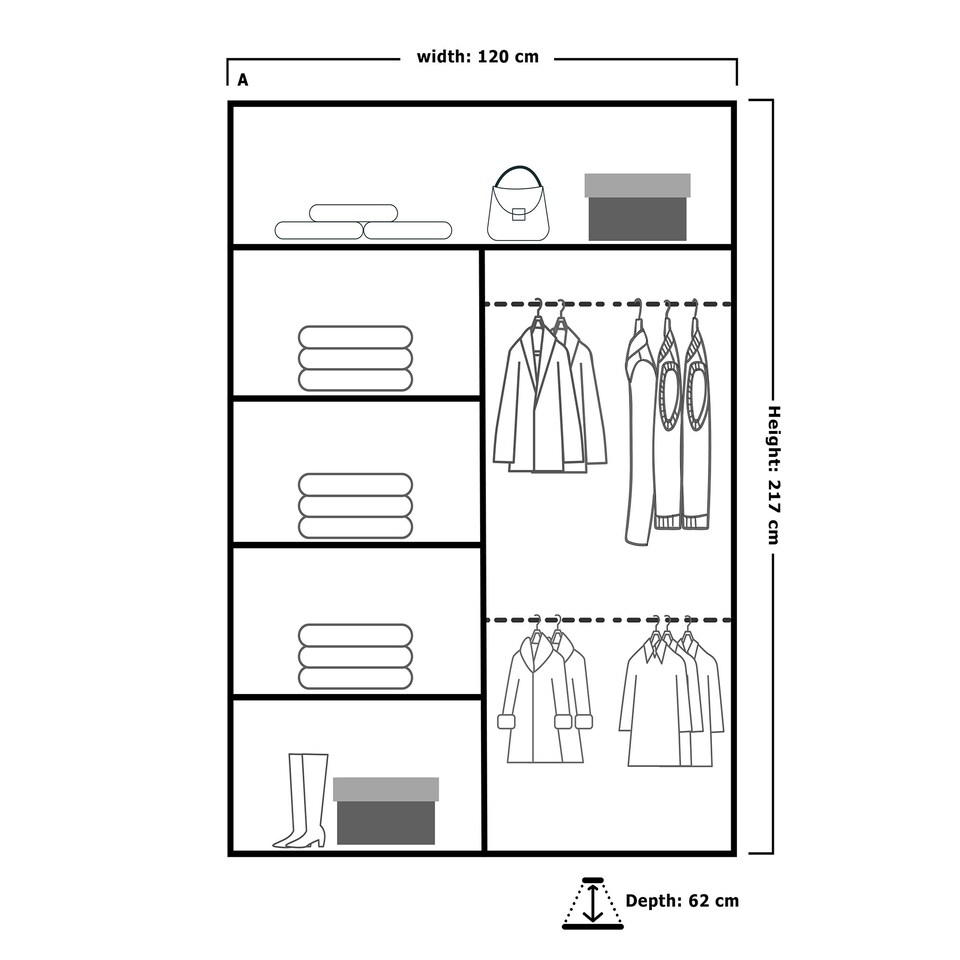 image 1 of Sliding wardrobes 4U Modern Full Mirror Sliding Door Wardrobe Multi Size & Color Options - 120cm Brown | 120cm(Oak)