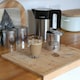 image 5 of Harbour Housewares 3pc Round Metal Tea Coffee Sugar Canister Set - Brushed - Kitchen Caddy Kitchen Storage Containers Canisters