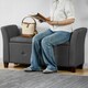 image 3 of Vida Designs Seville Storage Ottoman Bedroom Hallway Chest Bench, Dark Grey Linen Grey | Dark Grey Linen