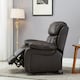 image 7 of Chester Single Motor Rise Recliner Bonded Leather Heat & Massage Chair (Brown)