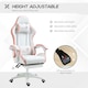 image 4 of Vinsetto Racing Style Gaming Chair with Reclining, Footrest, Pink