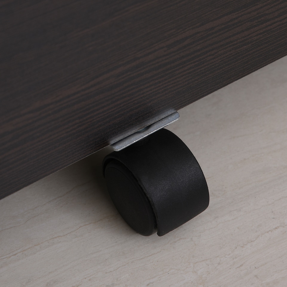 image 1 of Vinsetto 2-Drawer Locking Office Filing Cabinet w 5 Wheels Rolling Storage Hanging A4 Cupboard Home Organisation Black Wood Grain