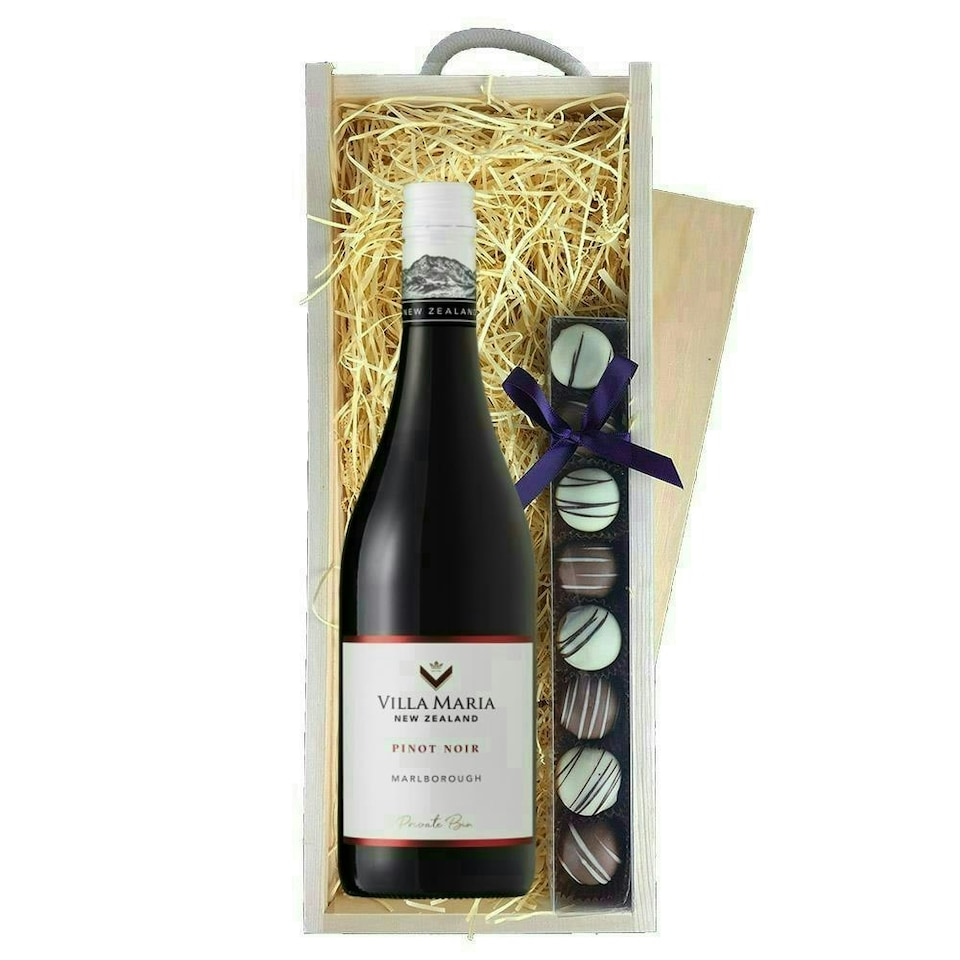 image 1 of Villa Maria Private Bin Pinot Noir Wine & Truffles, Wooden Box 75cl 13% abv