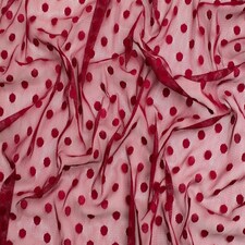 Minerva Core Range Wine Dobby Spot Mesh Fabric for Dressmaking, 150cm / 59" Wide - per metre