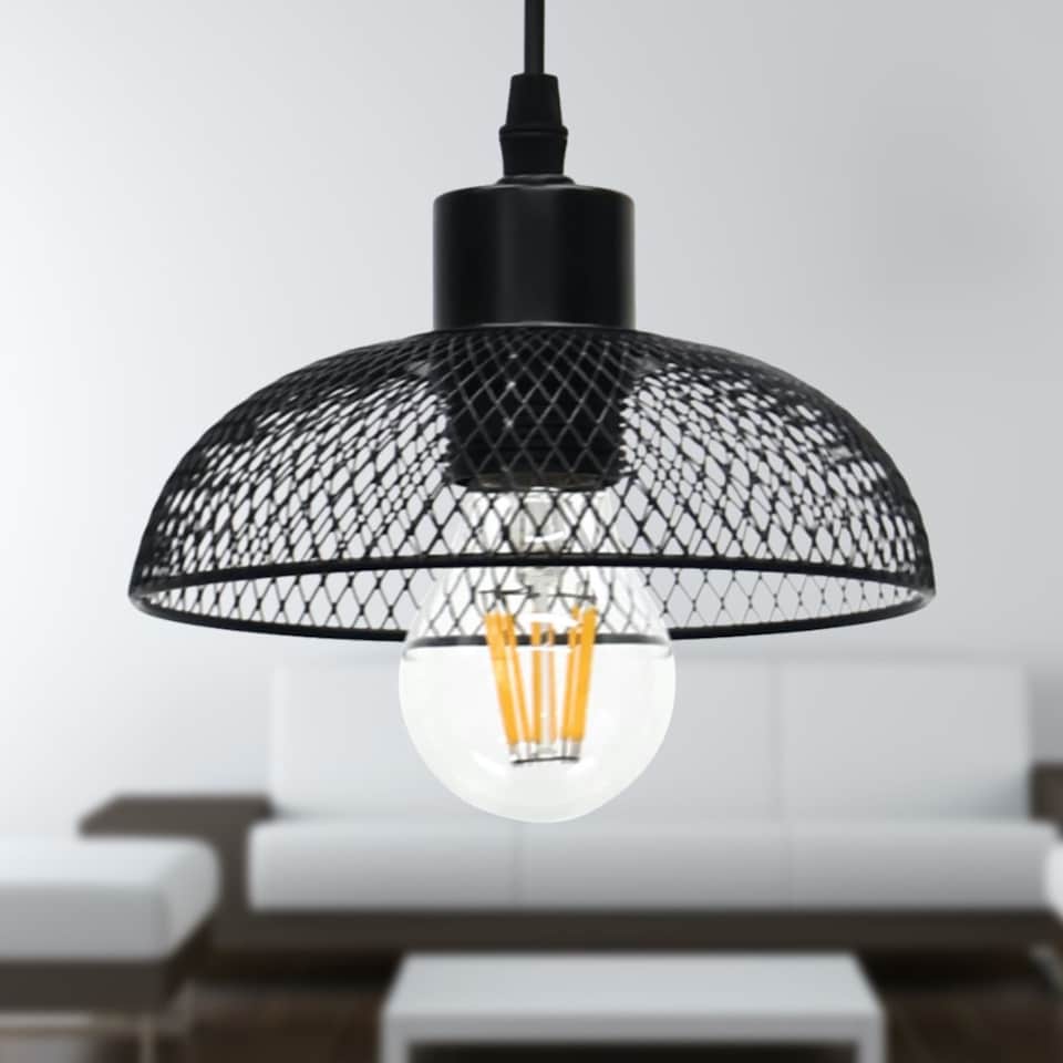 image 1 of Cassidy - Small Black Mesh Ceiling Pendant Light | Black | 1