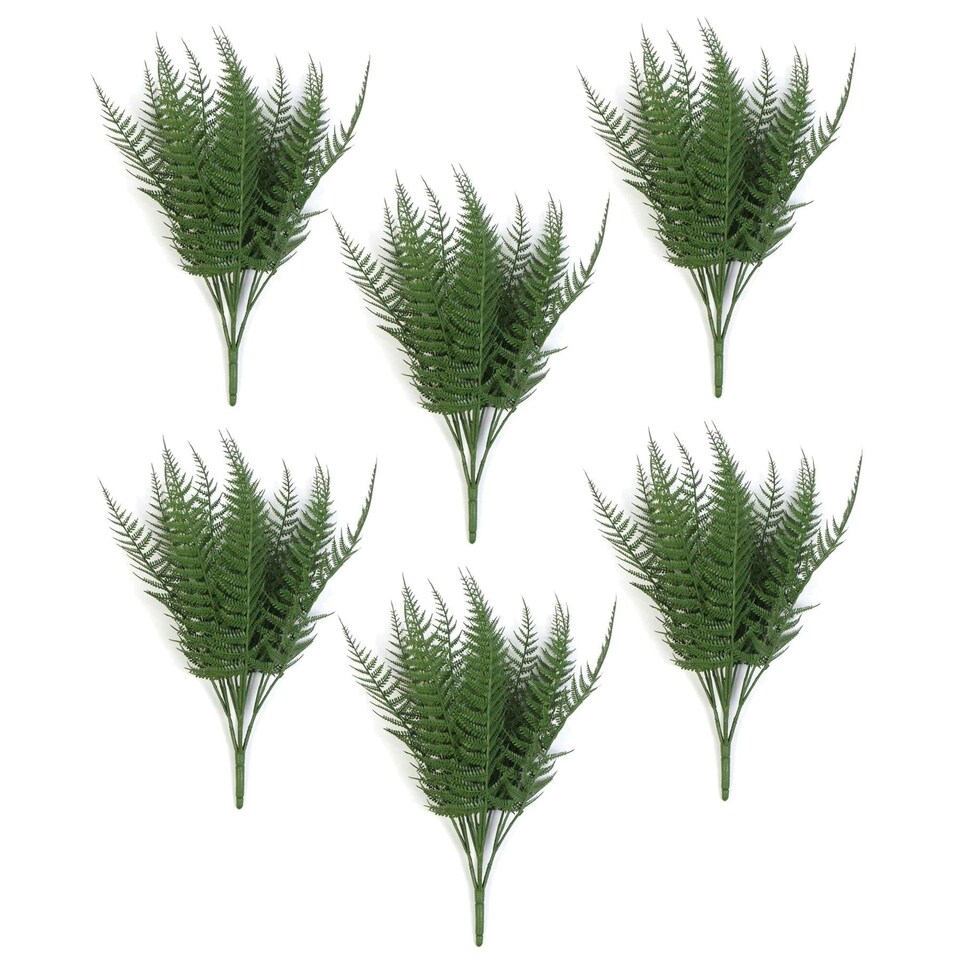 image 1 of Pack of 6 x 35cm Fire Resistant Artificial Fern Stem