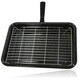 image 1 of SPARES2GO Small Grill Pan, Rack & Detachable Handle for Neff Oven Cookers (Non-Stick Vitreous Enamelled)