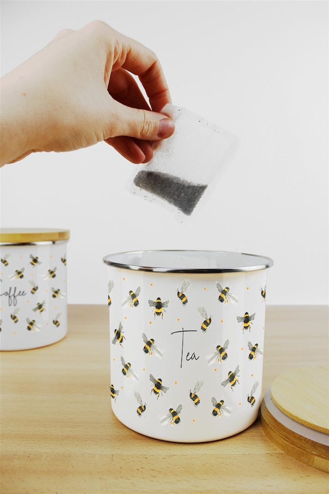 image 1 of Scattered Bees Large Decaf Canister