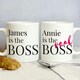 image 3 of Personalised The Real Boss Mug Set White