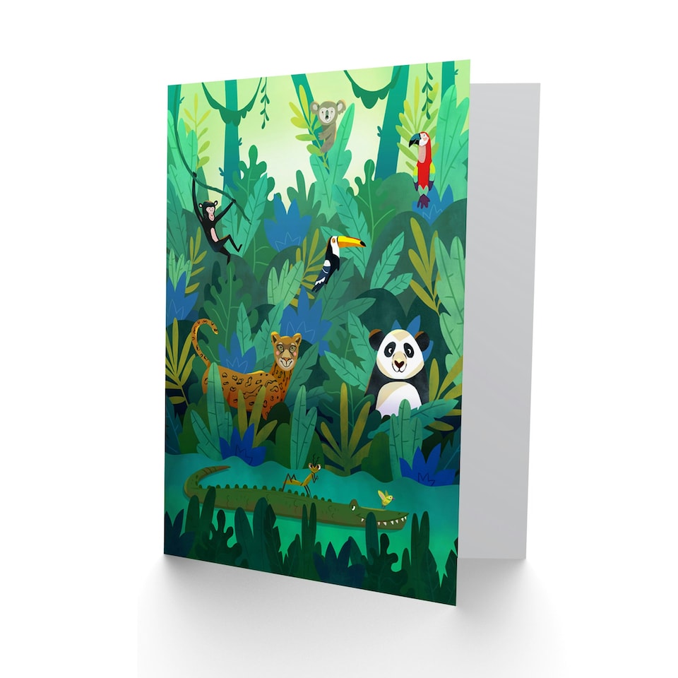 image 1 of Jungle Animals Amazon Kids Birthday Child Kids Card