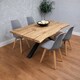 image 2 of Modern Dining Table with 4 Grey Plastic Chairs with faux leather padded seats