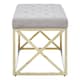 image 3 of Interiors by Premier Mink Velvet Gold Finish Bench, Tufted Velvet Seating For Bedroom Or Living Room, Stainless Steel Frame Bench Gold