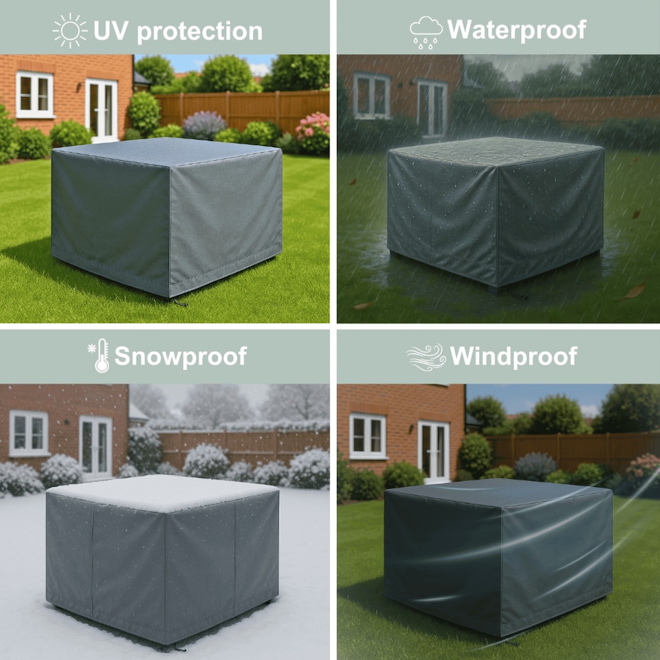image 1 of 115cm Outdoor Furniture Set Cover Polyester Modular Rattan Sets Grey