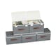 image 1 of DMD 5-Pack Collapsible Storage Boxes with Lids, Stackable Fabric Storage Cubes | Grey