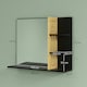 image 7 of HOMCOM Bathroom Mirror Wall Mount Vanity Mirror with 4 Storage Shelves, Black